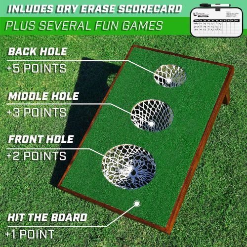  GoSports BattleChip Versus Golf Cornhole Game - Includes Two 3 x 2 Cornhole Chipping Targets, 16 Foam Balls, 2 Hitting Mats, Scorecard and Carrying Case