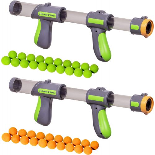  GoSports Official Foam Fire Blasters - 2 Pack Toy Blasters & Replacement Bullet Balls ? Fun for Accuracy Games and GoSports Foam Fire Shooting Games