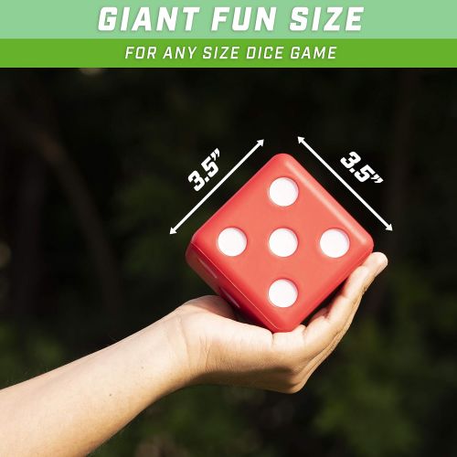  GoSports Giant 3.5 Red Foam Playing Dice Set with Bonus Scoreboard (Includes 6 Dice, Dry-Erase Scoreboard and Carrying Case)