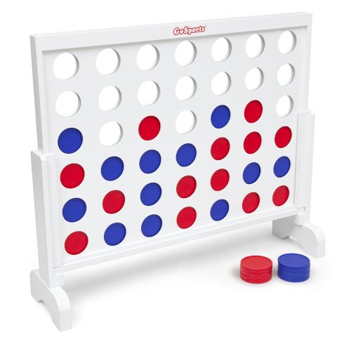  GoSports Giant Wooden 4 in a Row Game - 3 foot Width - With Coins, Portable Case and Rules