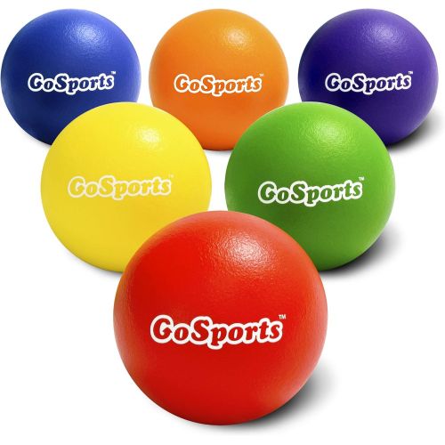  GoSports Soft Touch Foam Dodgeball Set for Kids & Adults | 6 Pack with Mesh Carry Bag| Choose 6 or 7 Size
