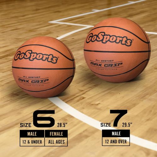  GoSports Indoor  Outdoor Rubber Basketball Six Pack with Pump & Carrying Bag