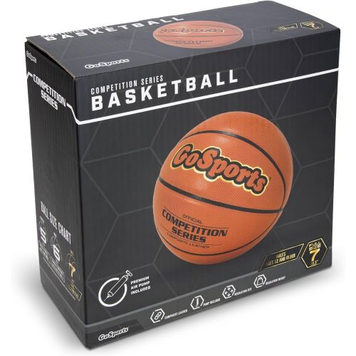  GoSports Indoor Synthetic Leather Competition Basketball with Pump