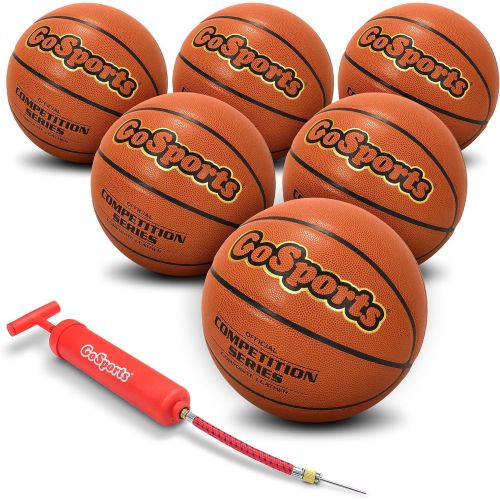  GoSports Indoor Synthetic Leather Competition Basketball with Pump