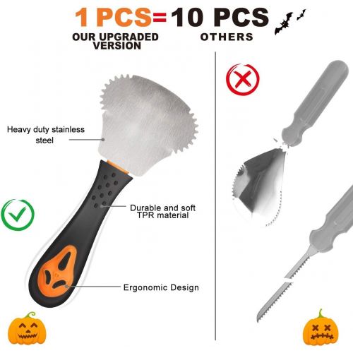  GoStock Pumpkin Carving Kit, Halloween Professional Pumpkin Carving Tools With Carrying Case, Duty Stainless Steel Pumpkin Carver Knife Set for Halloween