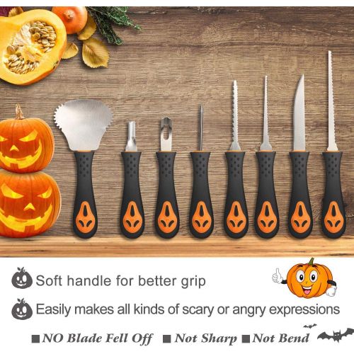  GoStock Pumpkin Carving Kit, Halloween Professional Pumpkin Carving Tools With Carrying Case, Duty Stainless Steel Pumpkin Carver Knife Set for Halloween