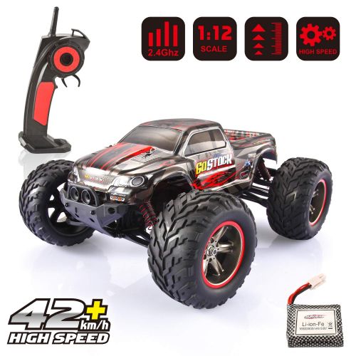  GoStock RC Car Monster Truck 1/12 Scale Off Road Electric Fast Race Cars Remote Control Truck High Speed 42km/h Radio Controlled Hobby Cars for Kids and Adults