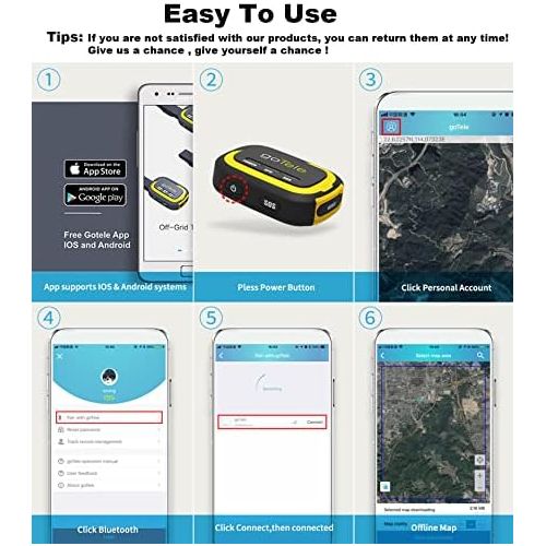  [아마존베스트]goTele Real-Time GPS Tracker, No Monthly Fee / No Network Offline GPS Tracking Device for Outdoor Activities, Hiking, Hunting, Children and Pets