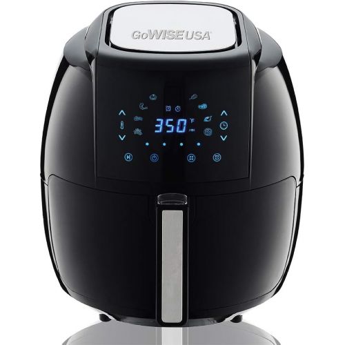  GoWISE USA 5.8-Quarts 8-in-1 Electric Air Fryer XL + 50 Recipes for your Air Fryer Book (Black)