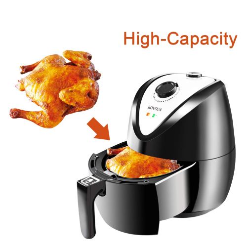  Z ZTDM Healthy Air Fryer (Two Styles) 3.7Quart 1500W Quick CookingPower SavingEasy Cleaning, Automatic Air Frying Machine with Metal Holder and Cooking Tongs (Red)