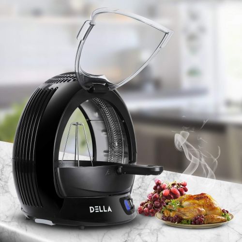 델 DELLA Della 9 In 1 Electric Air Fryer Multicooker Halogen Powered LED Display Vertical Rotisserie Oven Stir Fry & Grill, ETL Certified