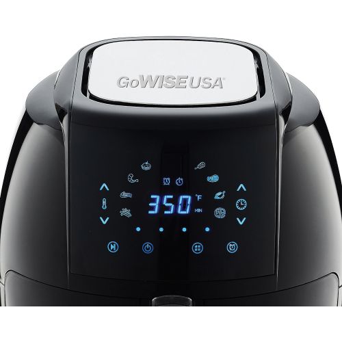  GoWISE USA GWAC22003 5.8-Quart Air Fryer with Accessories, 6 Pcs, (Black), Qt & GWA0006 Perforated Parchment Non-Stick Liners for Air Fryers, Steaming, Dumplings-100 Pcs, 9 Inches,