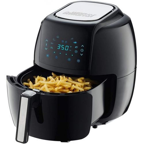  GoWISE USA GWAC22003 5.8-Quart Air Fryer with Accessories, 6 Pcs, and 8 Cooking Presets + 50 Recipes (Black), Qt