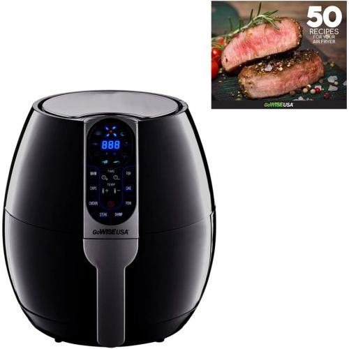  GoWISE USA 3.7-Quart Programmable Air Fryer with 8 Cook Presets, GW22638 - Black