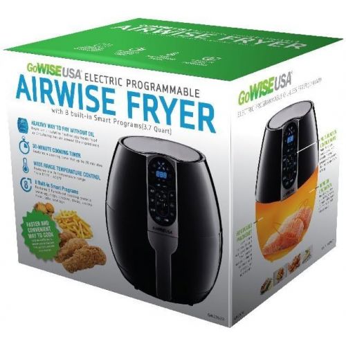  GoWISE USA 3.7-Quart Programmable Air Fryer with 8 Cook Presets, GW22638 - Black