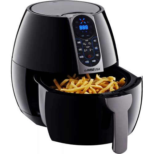  GoWISE USA 3.7-Quart Programmable Air Fryer with 8 Cook Presets, GW22638 - Black