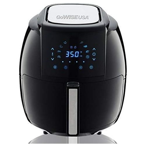  GoWISE USA 1700-Watt 5.8-QT 8-in-1 Digital Air Fryer with Recipe Book, Black