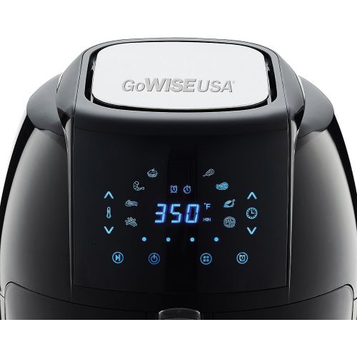  GoWISE USA 1700-Watt 5.8-QT 8-in-1 Digital Air Fryer with Recipe Book, Black