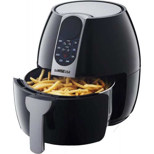  GoWISE USA 5-Quart Air Fryer with 8 Cook Presets + Recipe Book, Black, 5.0-Qt