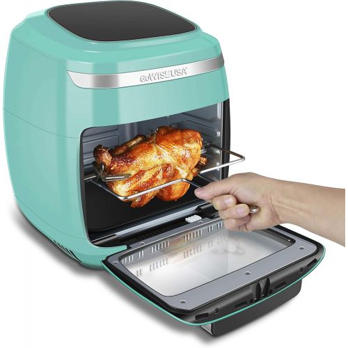  GoWISE USA GW77723 11.6-Quart Air Fryer Toaster Oven with Rotisserie & Dehydrator + 50 Recipes, Vibe Mint