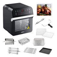 GoWISE USA GW44800-O Deluxe 12.7-Quarts 15-in-1 Electric Air Fryer Oven w/Rotisserie and Dehydrator + 50 Recipes, Black/Silver: Kitchen & Dining