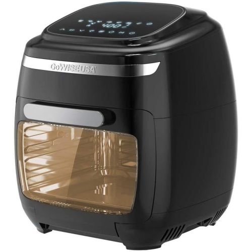  [아마존베스트]GoWISE USA GW77722 11.6-Quart Air Fryer Toaster Oven with Rotisserie & Dehydrator + 50 Recipes, Vibe, Black