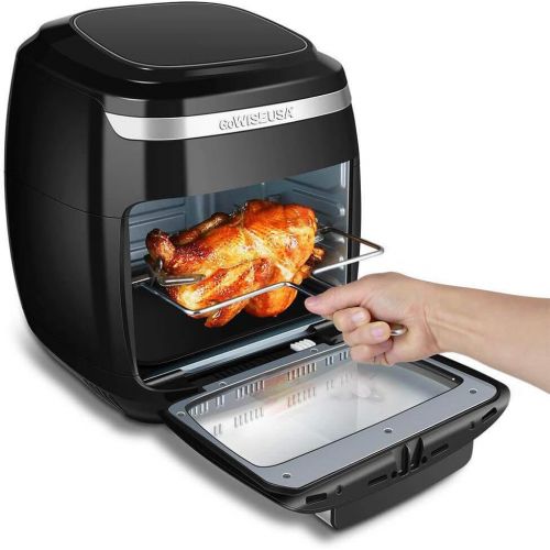  [아마존베스트]GoWISE USA GW77722 11.6-Quart Air Fryer Toaster Oven with Rotisserie & Dehydrator + 50 Recipes, Vibe, Black