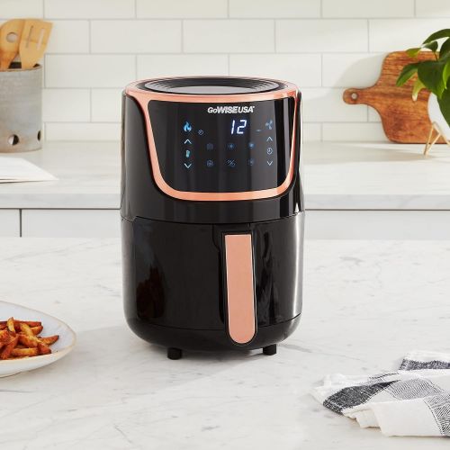  [아마존베스트]GoWISE USA GW22975 Mini with Digital Touchscreen + Recipe Book, 1.7 2 Qt Max, 2.0, Black/Copper