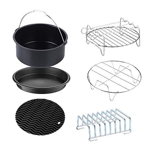  [아마존베스트]GoWISE USA Standard 6-Piece Air Fryer Accessory Kit for 2.75-4 Quarts, Small, Universal