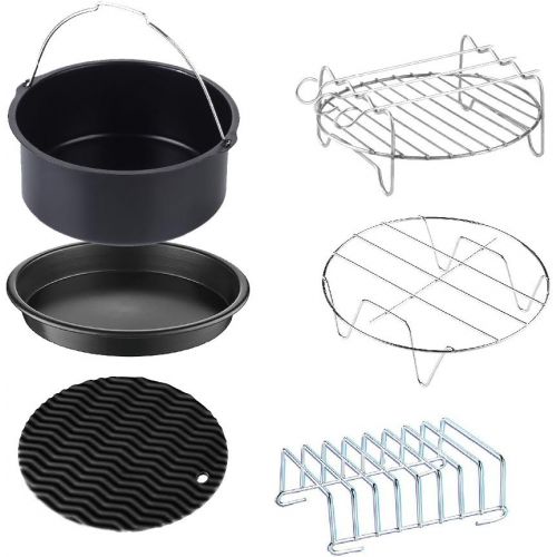  [아마존베스트]GoWISE USA Standard 6-Piece Air Fryer Accessory Kit for 2.75-4 Quarts, Small, Universal