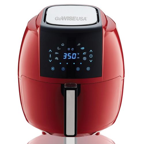  GoWISE USA 5.8-Quart Programmable 8-in-1 Air Fryer XL + Recipe Book (Chili Red)