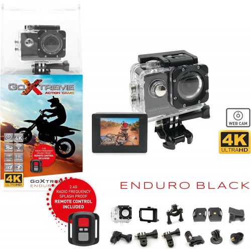  [아마존베스트]GoXtreme Enduro Black Action Camera 4K, Real 2,7K at 30fps, Full HD to 60fpswith Remote Control, 2/5cm display, WiFi) Black