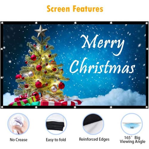  [아마존베스트]Chalpr Projector Screen 120 inch 16:9 HD Anti-Crease Portable Projection Screen, Foldable Indoor Outdoor Projector Movies Screen for Home Theater Support Double Sided Projection