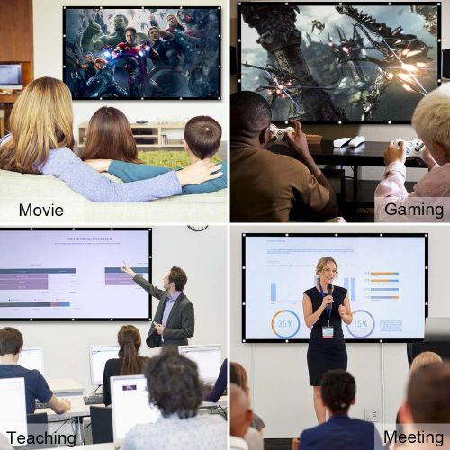  [아마존베스트]Chalpr Projector Screen 120 inch 16:9 HD Anti-Crease Portable Projection Screen, Foldable Indoor Outdoor Projector Movies Screen for Home Theater Support Double Sided Projection