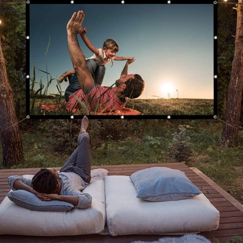  [아마존베스트]Chalpr Projector Screen 120 inch 16:9 HD Anti-Crease Portable Projection Screen, Foldable Indoor Outdoor Projector Movies Screen for Home Theater Support Double Sided Projection