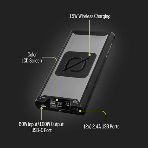  Goal Zero Sherpa 100PD Wireless Portable Power Bank 100W USB-C Power Delivery 25600mAh (4th Generation)