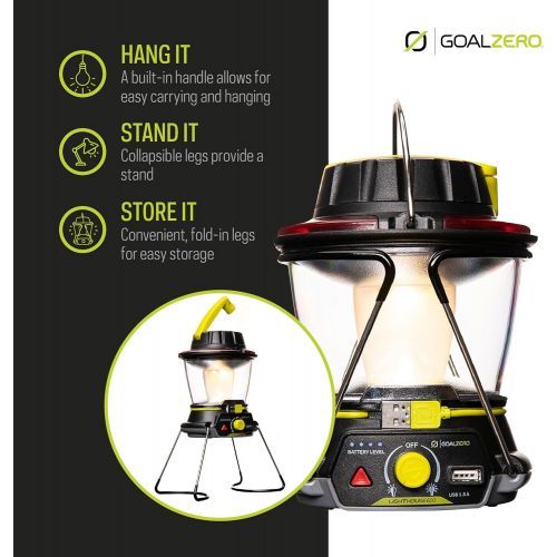  Goal Zero Lighthouse 600 Camping Lantern, 600-Lumen Solar LED Lantern