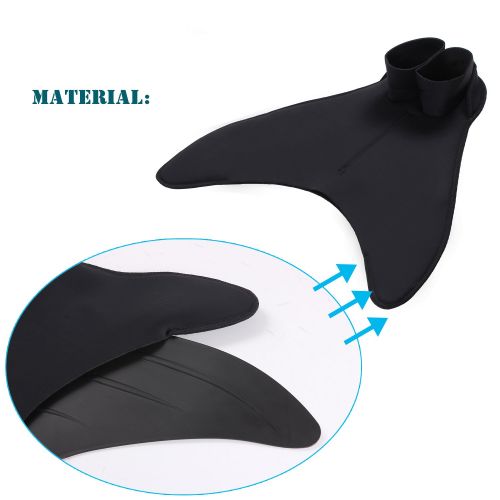  Goalukk New Upgrade Mermaid Tails with Monofin for Swimming,Training Diving Fins Swim Fins for Kids and Adults(Black)