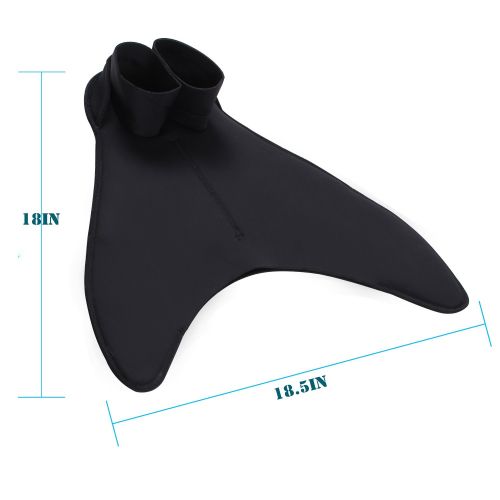  Goalukk New Upgrade Mermaid Tails with Monofin for Swimming,Training Diving Fins Swim Fins for Kids and Adults(Black)