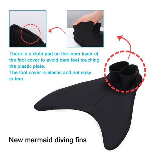  Goalukk New Upgrade Mermaid Tails with Monofin for Swimming,Training Diving Fins Swim Fins for Kids and Adults(Black)