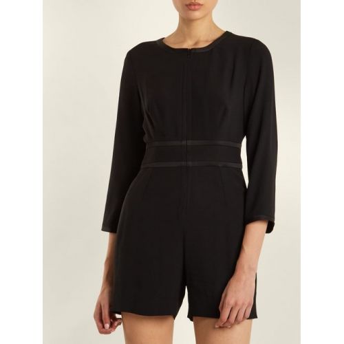  Goat Fillie Long Sleeved Crepe Cady Playsuit - Womens - Black