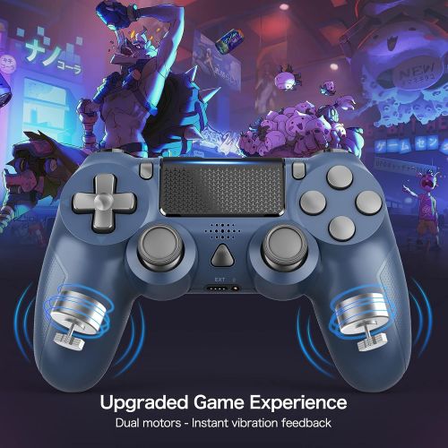  [아마존베스트]Gobub Wireless Controller Compatible with PS4 Remote with Double Vibration and Audio Function 1000 mAh Battery, Controller Compatible with PS4/Pro/Slim, Touch-pad Joystick Game Controlle