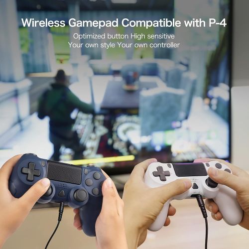  [아마존베스트]Gobub Wireless Controller Compatible with PS4 Remote with Double Vibration and Audio Function 1000 mAh Battery, Controller Compatible with PS4/Pro/Slim, Touch-pad Joystick Game Controlle