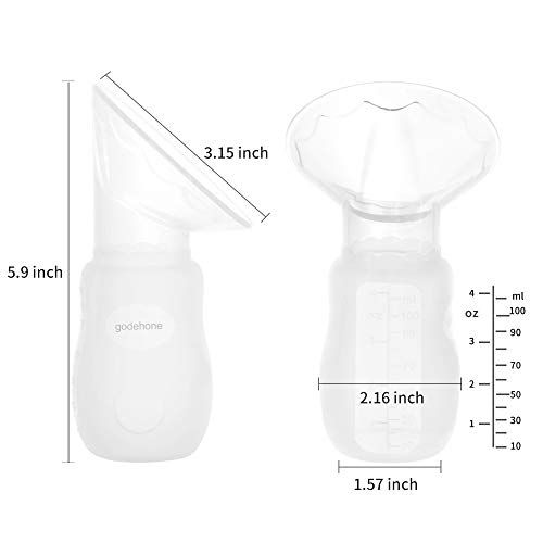  [아마존베스트]Godehone Silicone Breast Pump 2 Pack, Manual Breast Pump with Protective lid, Portable Milk Saver for Breast...