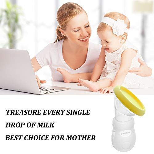  [아마존베스트]Godehone Silicone Breast Pump 2 Pack, Manual Breast Pump with Protective lid, Portable Milk Saver for Breast...