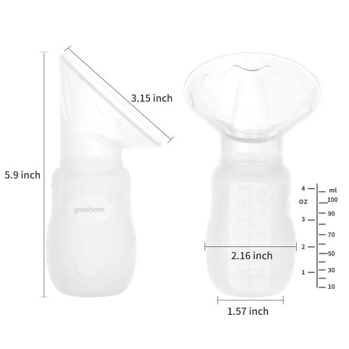  [아마존베스트]Godehone Silicone Breast Pump 2 Pack, Manual Breast Pump with Protective lid, Portable Milk Saver for Breast...