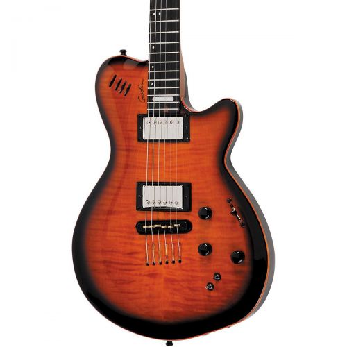  Godin},description:This 3-voice guitar features electric and acoustic guitar sounds, plus the infinite tonal possibilities created by synth access. It has a gorgeous mahogany body