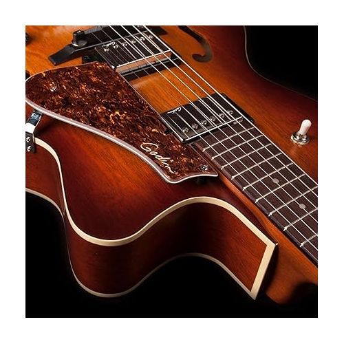  Godin 6 String Electric Guitars, Right Hand, Cognac Burst, Hollow-Body (050932)