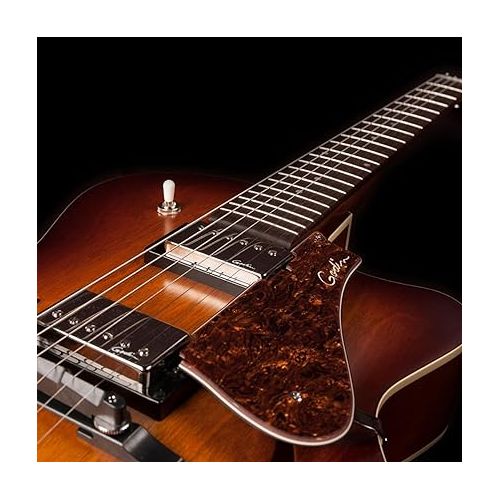  Godin 6 String Electric Guitars, Right Hand, Cognac Burst, Hollow-Body (050932)