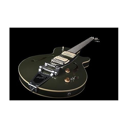  Godin 6 String Semi-Hollow-Body Electric Guitar, Right, Desert Green, Full (051588)